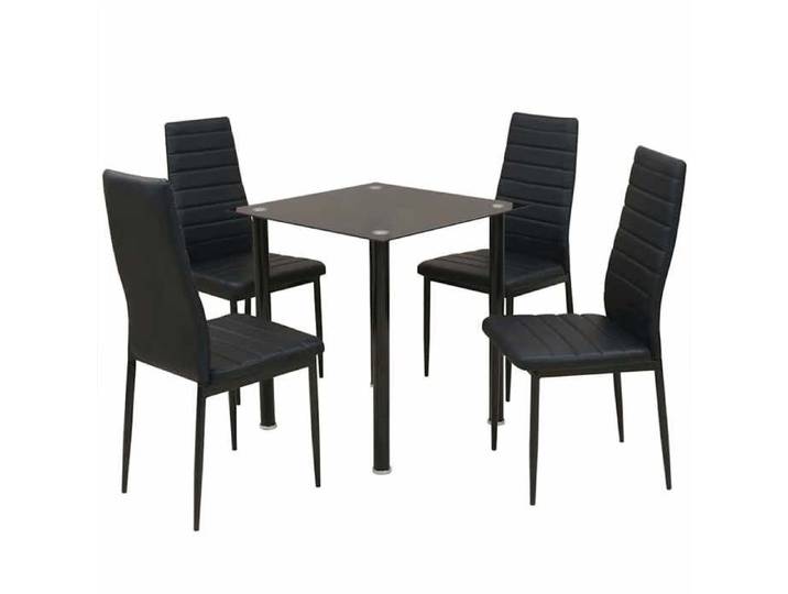 Ensemble table et chaise de salle à manger 5 pièces noir - design moderne(658327)