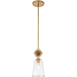 Elstead Lighting Staring Mini Pendelleuchte Gold antik Klarglas