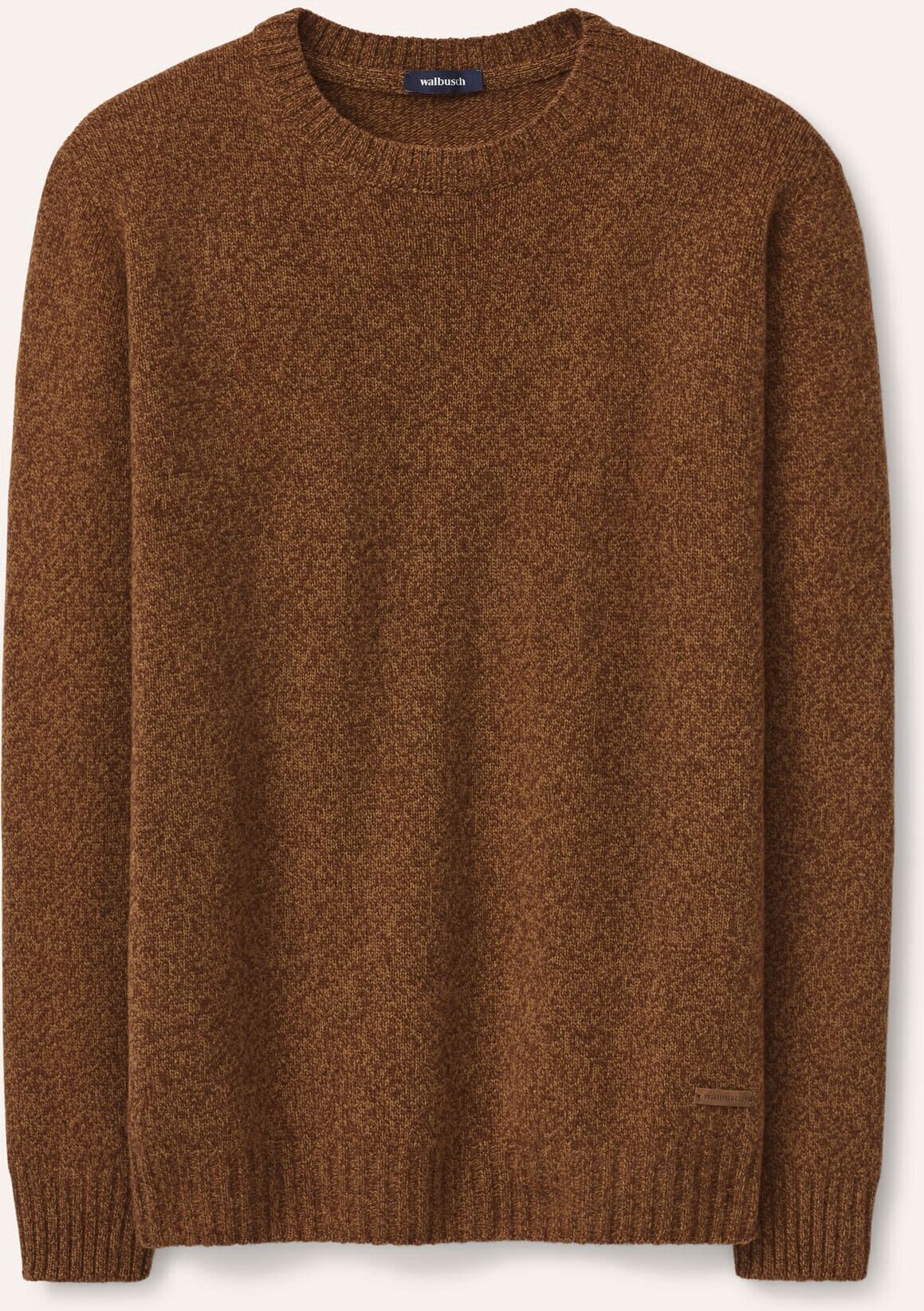 Walbusch Lammwoll-Pullover Nahtlos, , Farbe Braun, 48, reine, feinste Lammwolle nahtlos in Italien gestrickt Herren