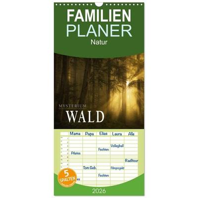 Familienplaner 2026 - Mysterium Wald mit 5 Spalten (Wandkalender, 21 x 45 cm) CALVENDO