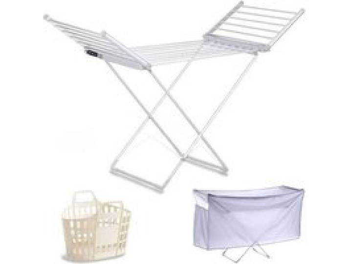 Étendoir à Linge Chauffant Sèche Serviette Électrique Pliable Sechoir a Linge Electrique Basse Consommation - 18 Barres Aluminium