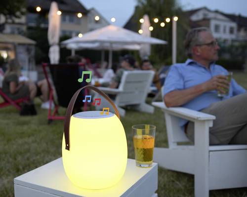 Megatron MT69083 Spika LED-Außentischleuchte mit Lautsprecher 10W RGBW Weiß