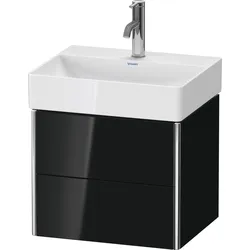 Duravit XSquare Waschtischunterbau Compact, wandhängend, 2 Schubkästen, 484x397x390mm, XS430504040, Farbe: Schwarz Hochglanz Lack