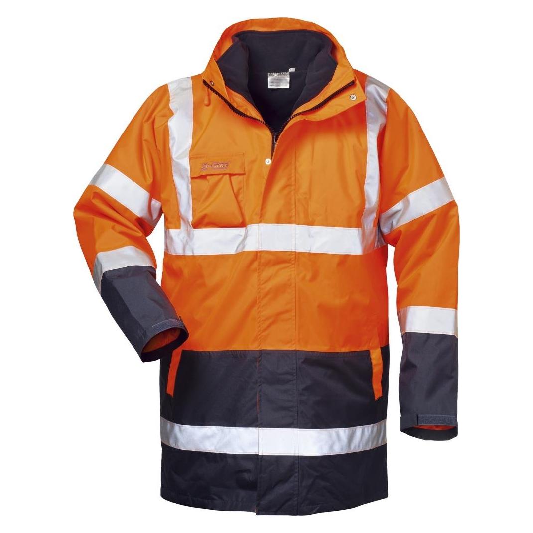 Safestyle *TRAVIS* 4-IN-1 WARNSCHUTZPARKA ORANGE/MARINE (XL) (4025888239959)