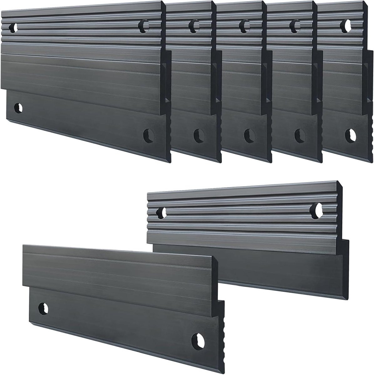 Franse Cleat Hangers Zwart - Onzichtbare Muurbeugel Kit voor Spiegels - 10 x 3,6 cm