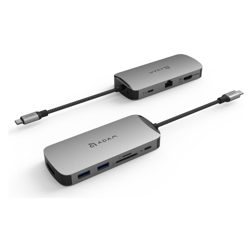 Adam Elements CASA HUB X DP | Grau | USB-C 8K 10-in-1 Hub (USB-C, 10 Ports) (AAPADHUBXDPGY)