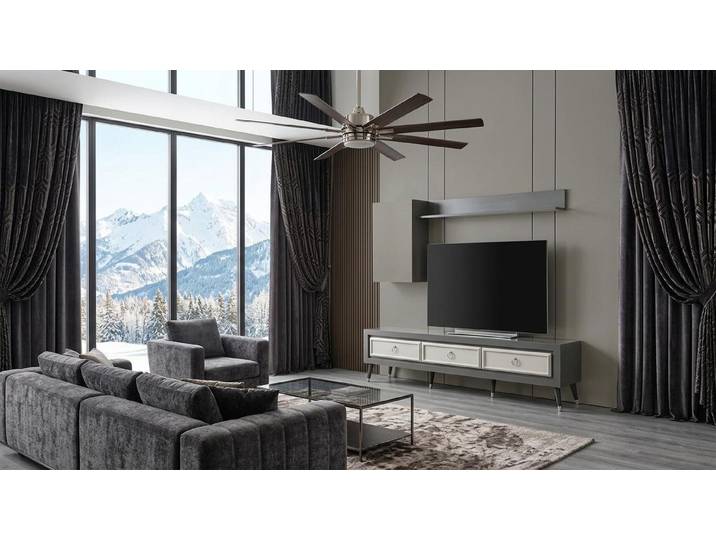 JVmoebel Wohnwand TV board Wandregal Wohnzimmer Stil modern grau praktisch komfortabel, (1-St., 1-tlg)