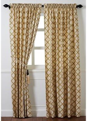 "Cottage Home Magalie Gold Silk 96"" Drapery Panel - 52 x 96"