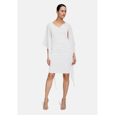 Multifunktionstuch VERA MONT "Damen mit Volant", Damen, Gr. M, weiß (rohweiß), Chiffon, Polyester, festlich, Modetücher Multifunktionstuch, Nahtführung