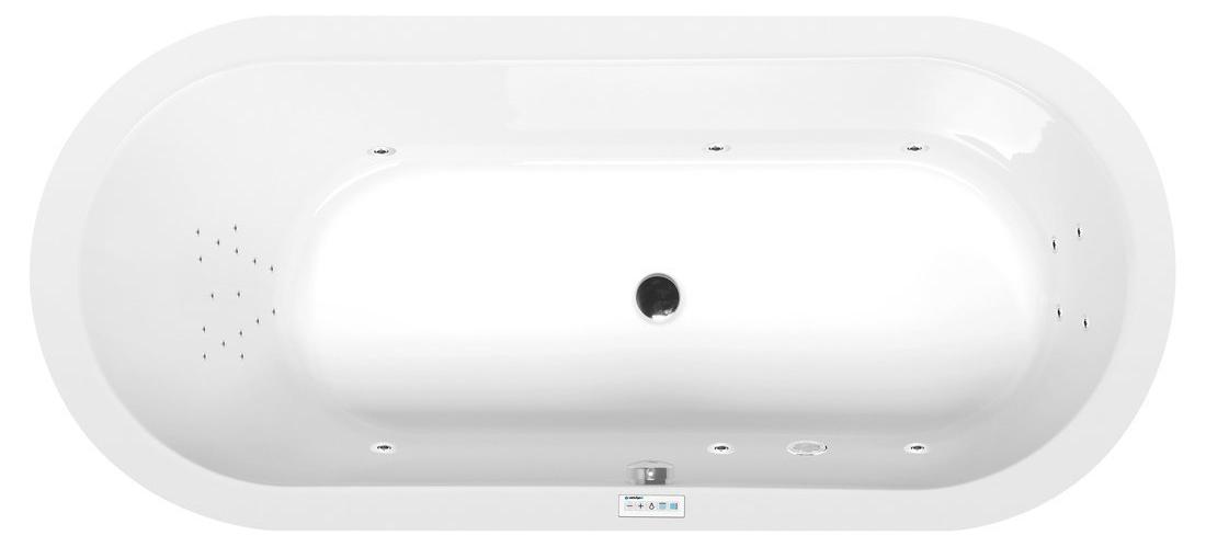Polysan ASTRA O Whirlpool-Badewanne, 165x75x48cm, Highline Hydro, Chrom