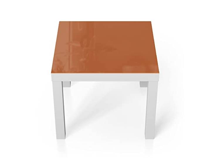 DEQORI Glastisch weiß klein 55x55 cm Unifarben - Terrakotta ausgefallener Beistelltisch aus Glas Hochglanz Couchtisch fürs Wohnzimmer moderner Couch Tisch mit Design