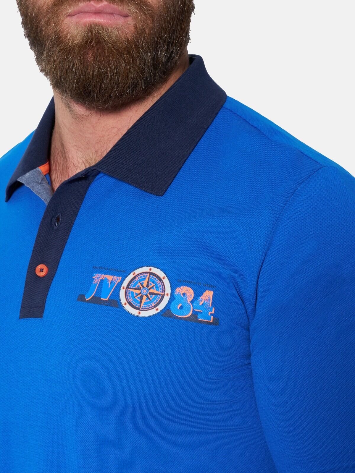 Langarm-Poloshirt JAN VANDERSTORM "Langarm-Poloshirt JONFINN", Herren, Gr. L, blau (royal blau), Shirts Langarm-Poloshirt
