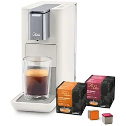 Tchibo Qbo ESSENTIAL Kapselmaschine inkl. 16 recyclebare Qbo Kapseln, Bright Sand