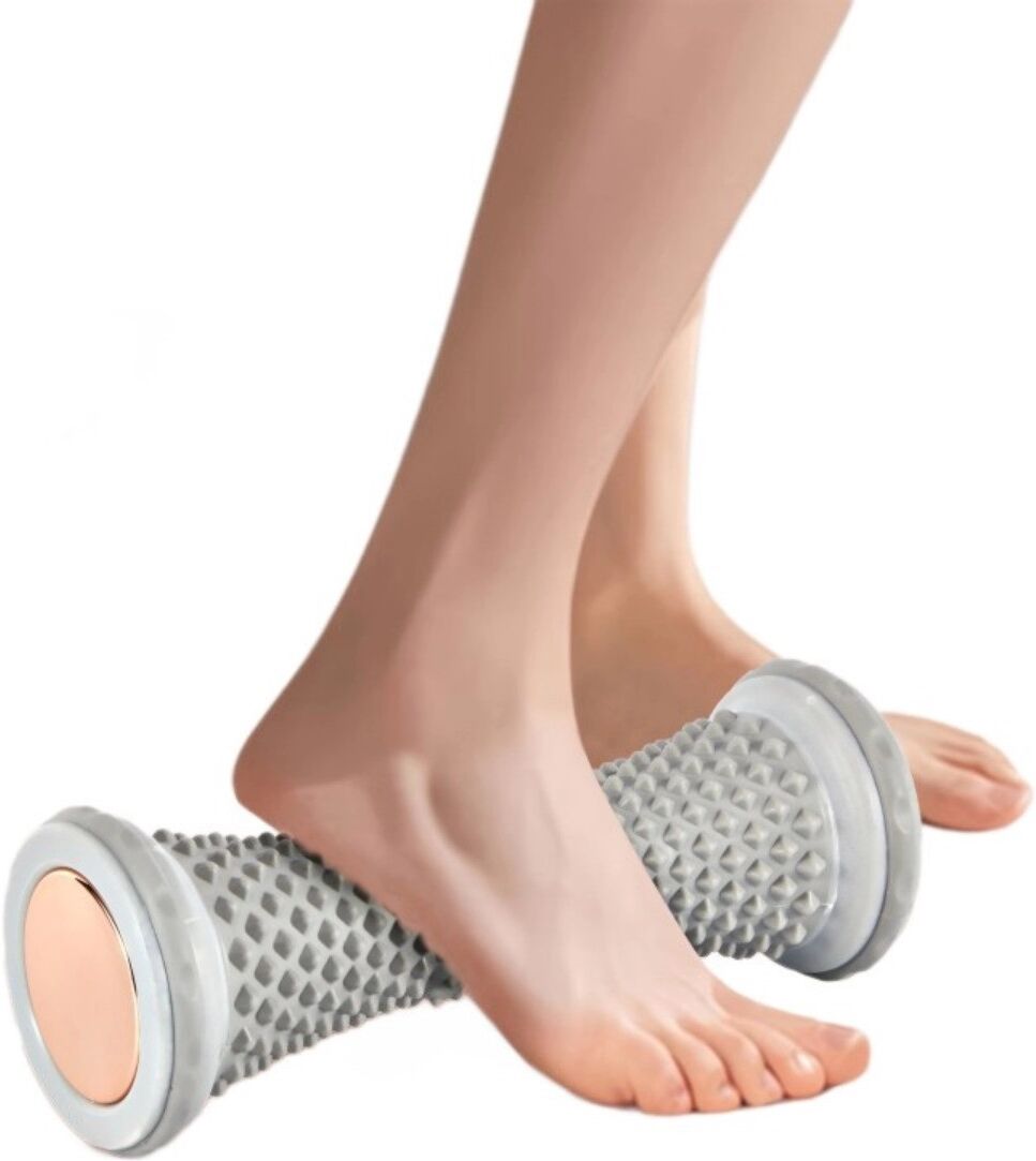 INF Rouleau de massage pour pied et mollet - libération myofasciale intégrée, rouleau plastique ergonomique à pression profonde Gris