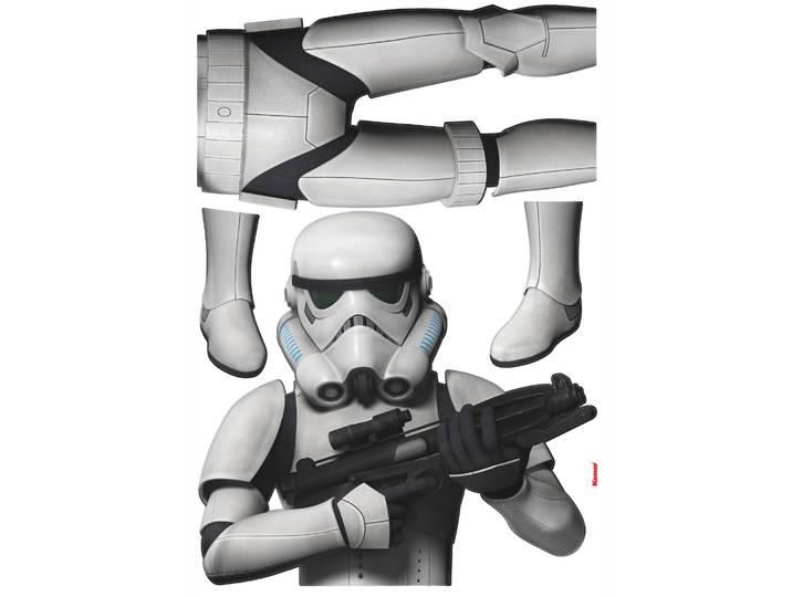 Wandtattoo KOMAR Star Wars Stormtrooper - Grösse 100 x 70 cm , schwarz-weiss (weiß, schwarz), B:100cm H:160cm, Folie, Wandtattoos, Wandtattoo, selbstklebend, Wandsticker, Kinderzimmer