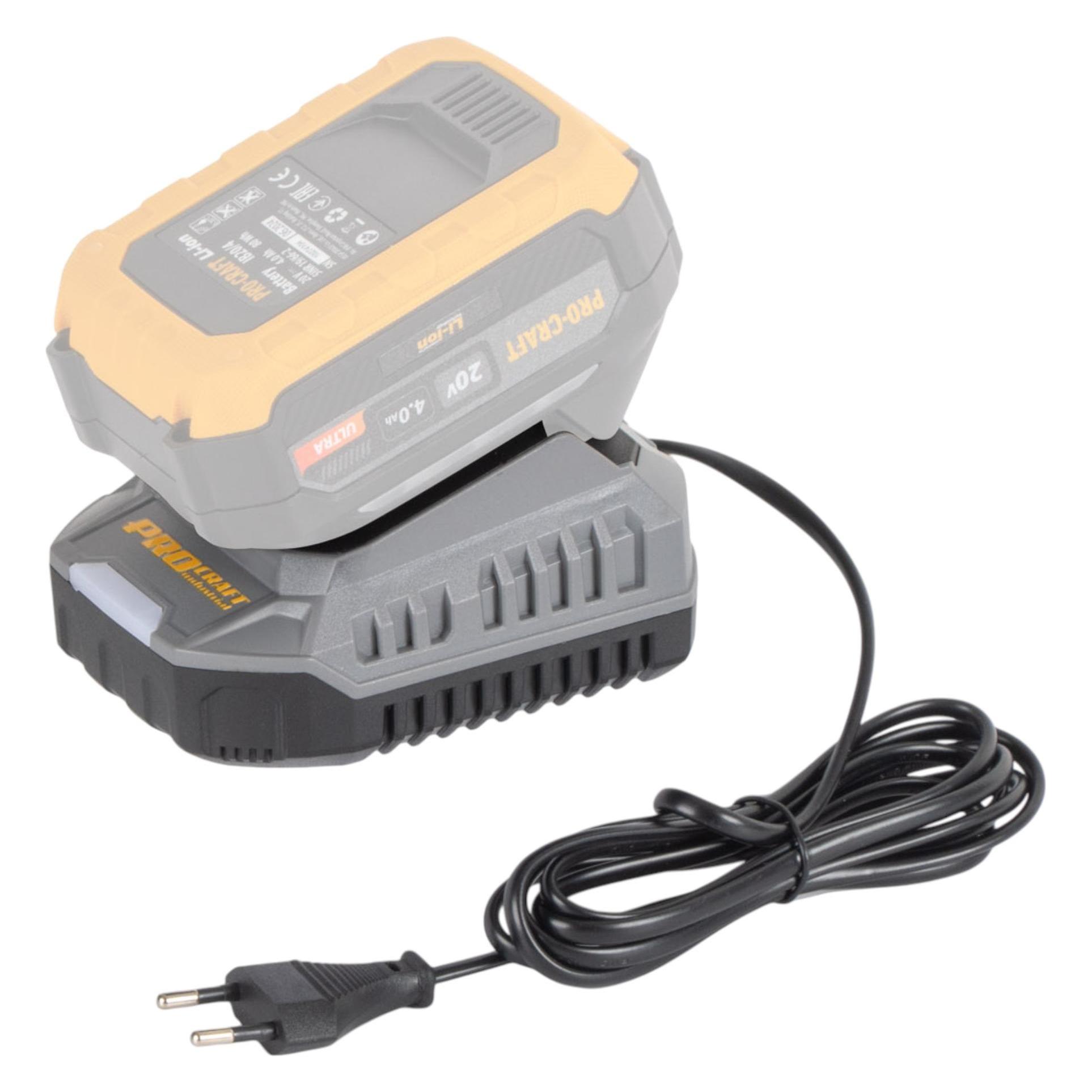Procraft C20/2 Ladegerät 20 V 2 A Ladestrom für Li-Ion Akkus (C20/2)