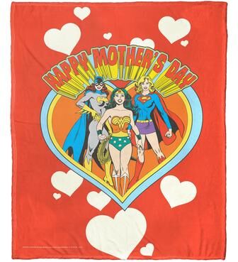 DC Comics Warner Brothers Justice League Mom Group Silk Touch Throw Blanket