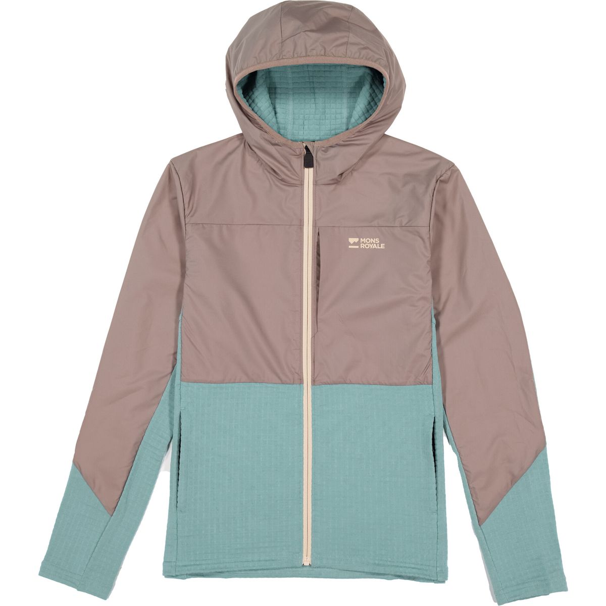 Mons Royale Womens Offgrid Merino Fleece Wind Jacket dusty teal / cinder (1127) S 100784-1171-1127-S