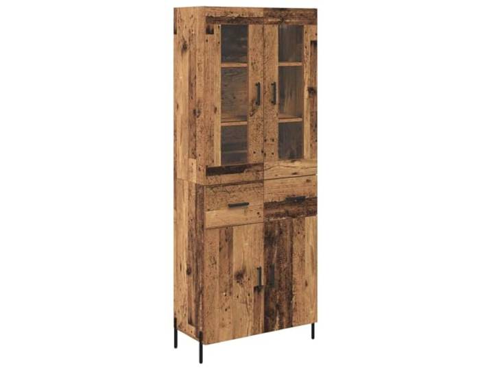 HKTMGDNG Highboard Wandmontiert Altholz 69,5x34x180 cm Holzwerkstoff Zweitüriger Wandschrank mit Schublade schafft stilvollen Stauraum im Schlafzimmer und Flur, ohne Bodenfläche zu belegen.