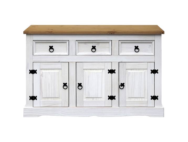 Sideboard Julio weiss/natur Kiefer B 130 H 80 cm - Sideboard