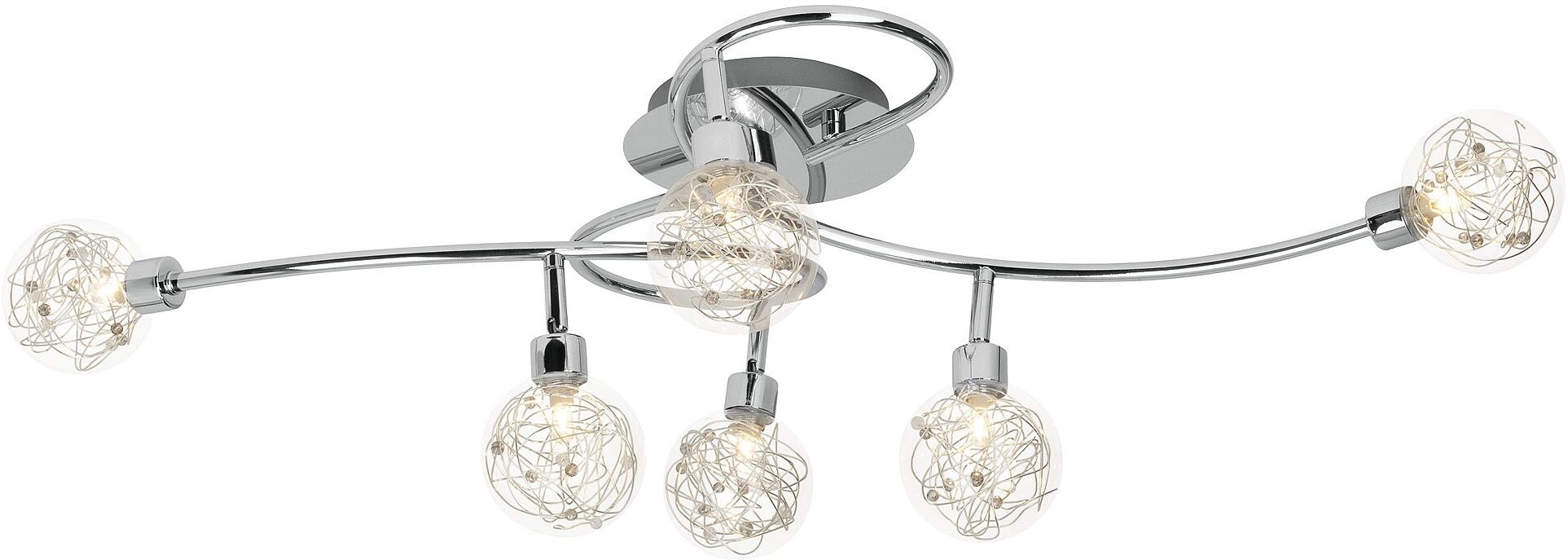 BRILLIANT Deckenstrahler "Joya", grau (chrom), 6, H: 17cm, 1 Stk., Leuchten, Deckenspot 6flg chrom, Deckenstrahler