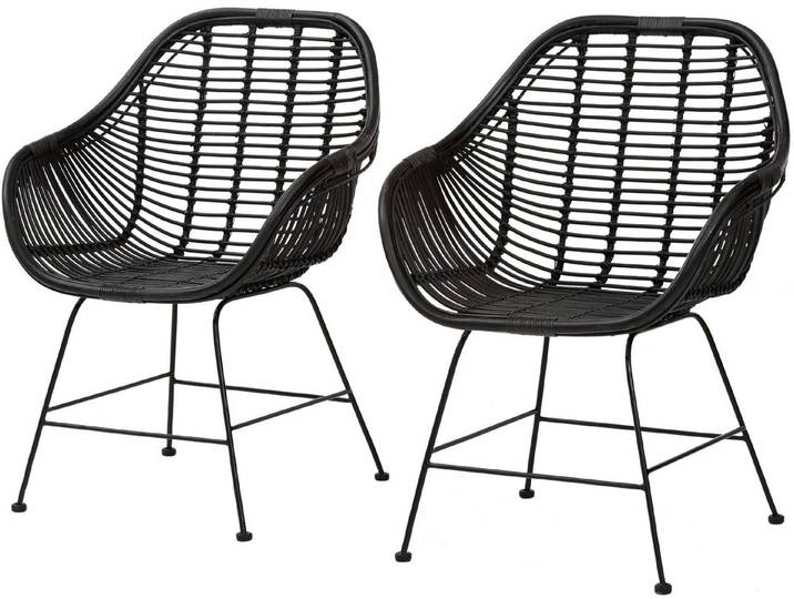 loft24 Rattanstuhl Kegan (Set, 2 St), Sitzhöhe 45 cm