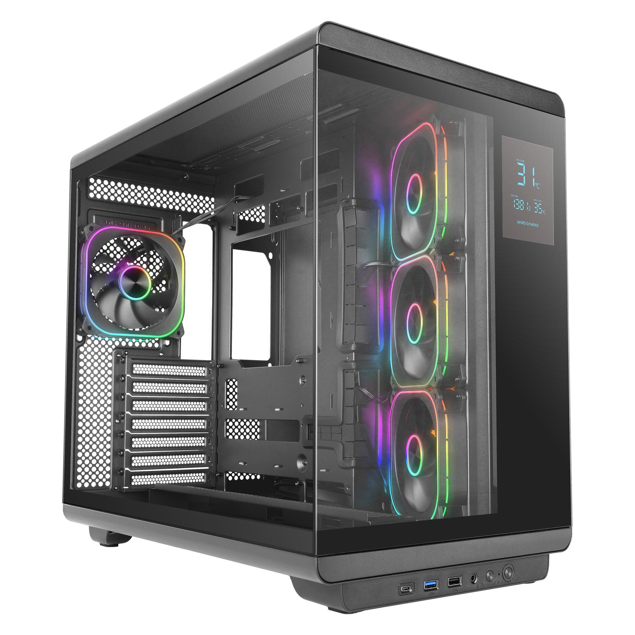 Mars Gaming "MCREVMAX computer case Midi Tower Black" (ATX, mATX, Mini-ITX) (MCREVMAX)