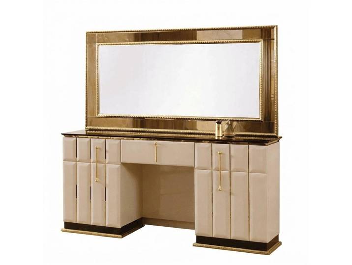 JVmoebel Schminktisch Schminktisch mit Spiegel Beige Moderner Stil Elegant Funktional Schick, Made in Europa