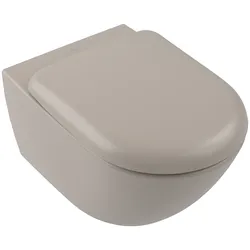 Villeroy & Boch Tiefspül-WC Antao Almond CeramicPlus, wandhängend, spülrandlos, 370x560 mm, Höhe 355 mm, TwistFlush-Technologie
