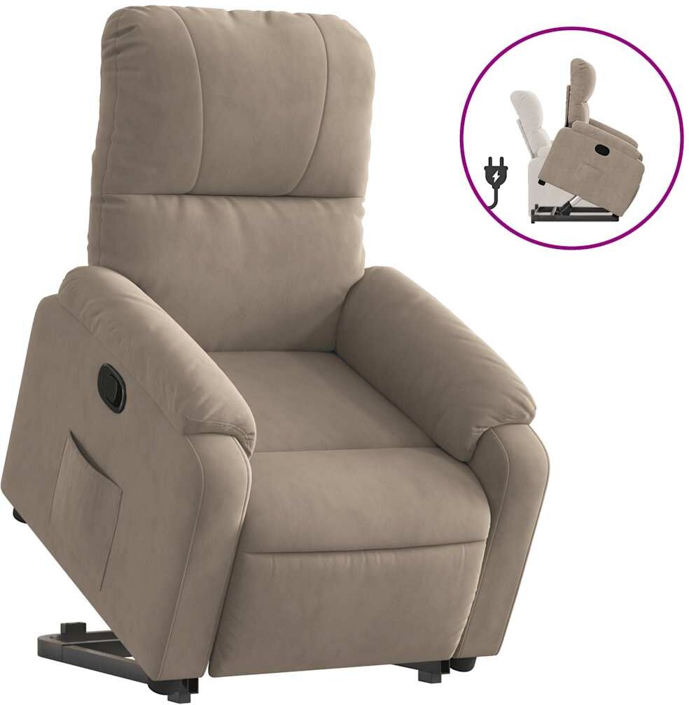 vidaXL Fauteuil inclinable taupe tissu microfibre