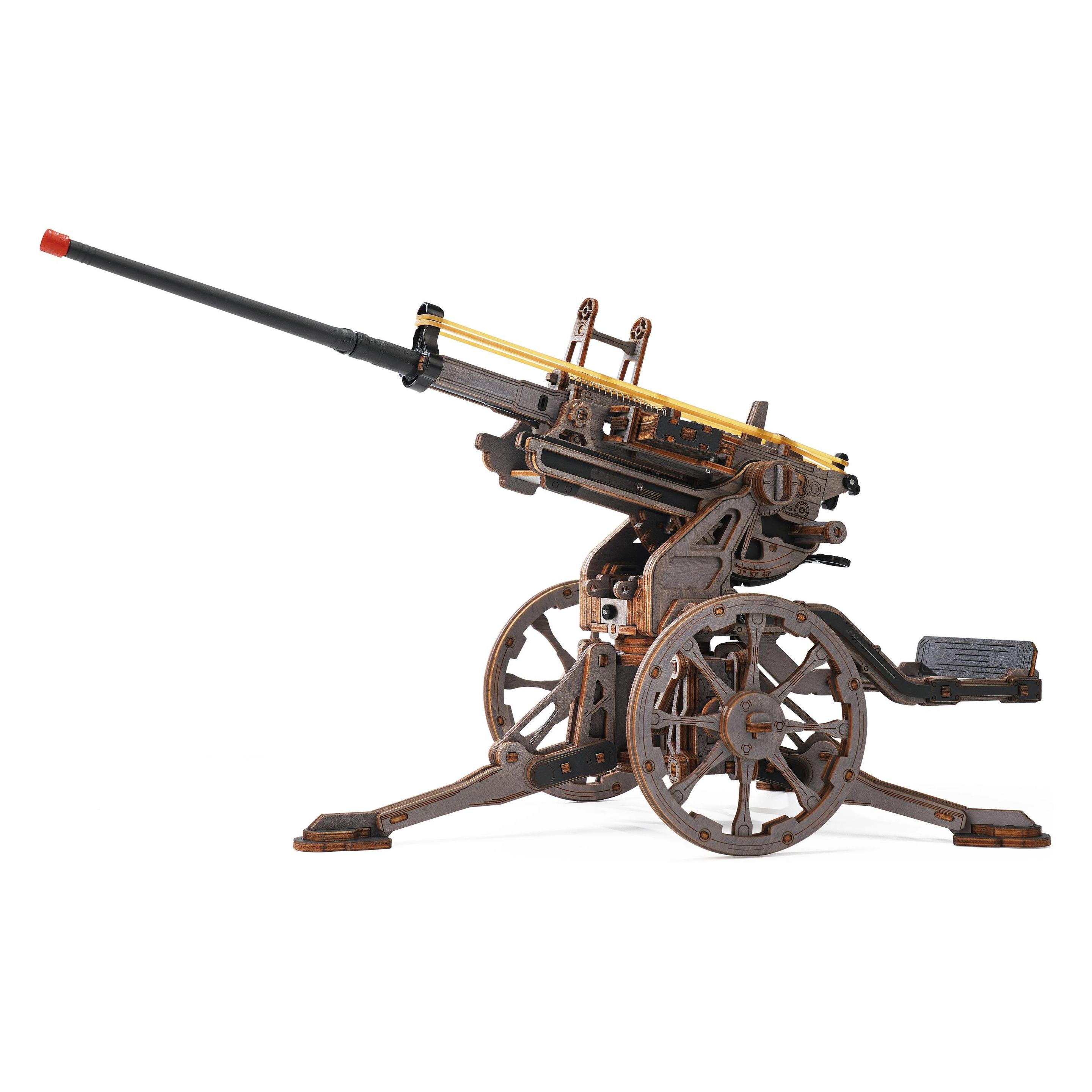 Robotime Bausatz Antiaircraft Gun Mechanischer Holzbausatz (LQM01)