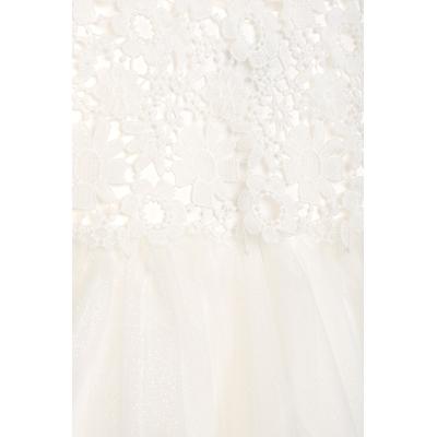 Partykleid DANAMADE "DANAMADE Dresses DISABEL", Mädchen, Gr. 128, EURO, weiß (ivory), Oberteil: 65% Baumwolle, 30% Polyamid, 5% Elasthan. Rock: 100% Polyester, Futter: 100% Polyester, Kleider Partykleid