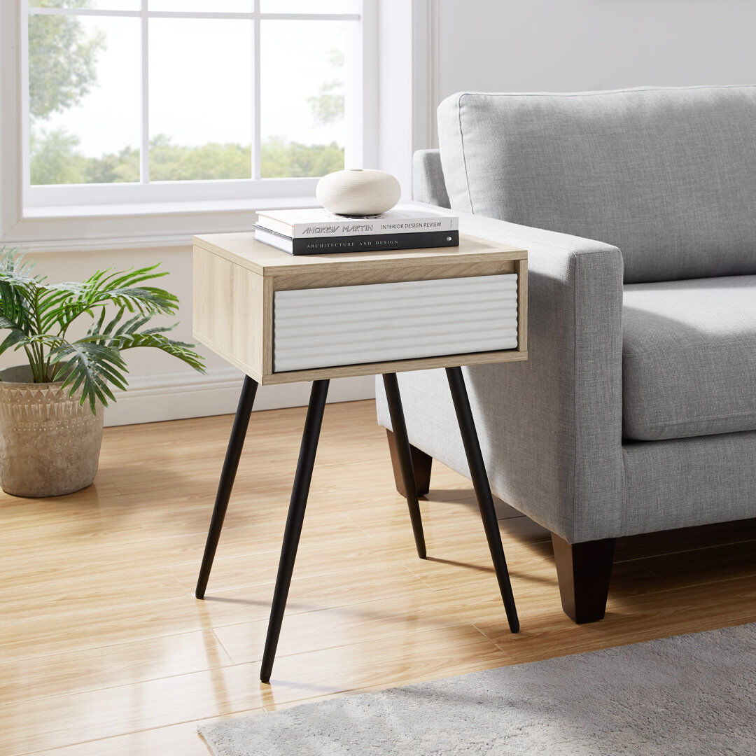 Corrigan Studio Loftus Tray Top End Table Birch 64.9cm H X 45.8cm W X 40cm D