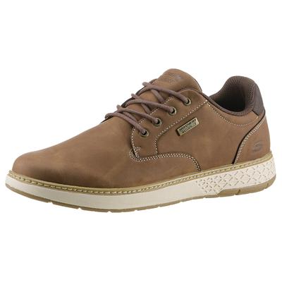 Schnürschuh SKECHERS "GARLAN", Herren, Gr. 41, Textil, braun, Lederimitat, Schuhe Schnürschuh, Trekking Schuh, Sneaker, Freizeitschuh mit Kontrastnähten