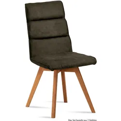 ESSZIMMERSTUHL (2er-Set) Dixie 47x92x60 Eiche geölt/Khaki