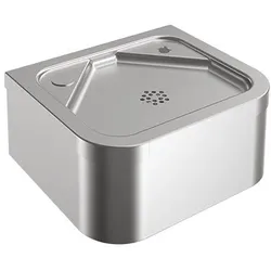KWC Aquarotter Wandtrinkbrunnen, ANIMA, Edelstahl, 310x135x264 mm, 2 Hahnlöcher, 213.0649.013 213.0649.013