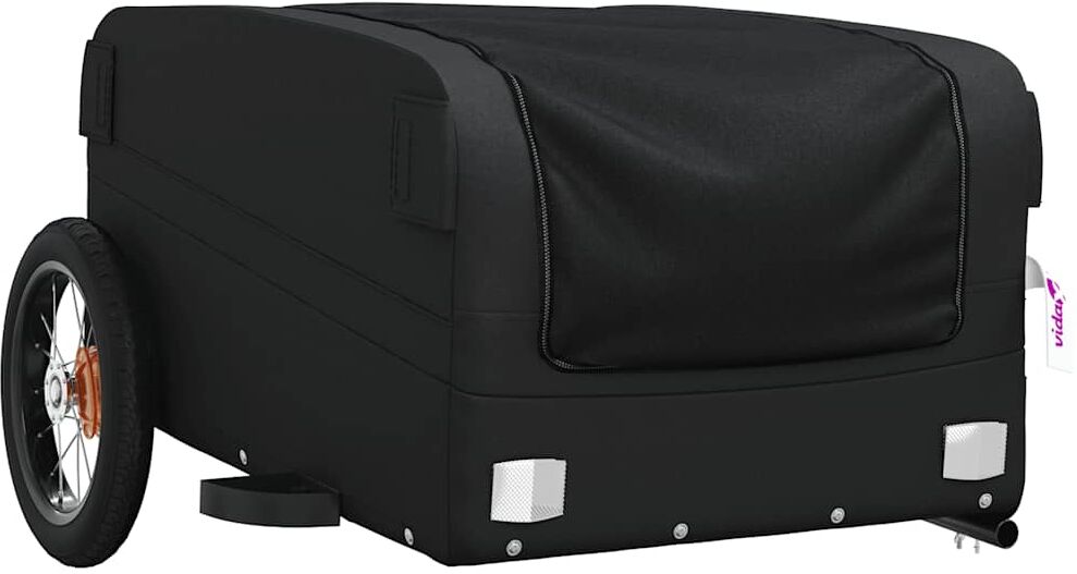 vidaXL Remorque de vélo noir 30 kg fer