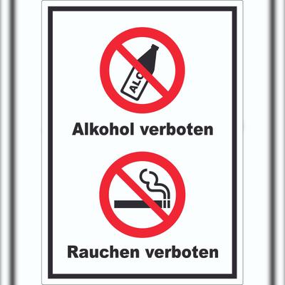 HB-Druck Aufkleber Alkohol Rauchen verboten A7 (74x105mm)