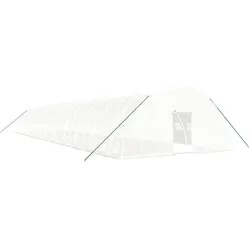 Helloshop26 - Gewächshauszelt für Pflanzen Blumen und Gemüse mit Stahlrahmen 144 m2 24 x 6 x 2,85 m weiß