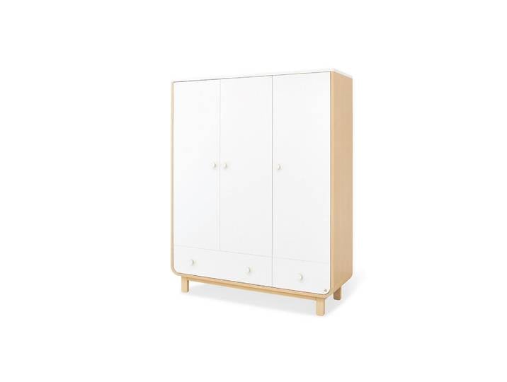 Pinolino Babykleiderschrank Pinolino Round, Ahorn, Weiß, Ahorn, 5 Fächer, 2 Schublade(n) Schubladen, 145x183x54 cm, in verschiedenen Größen erhältlich, Babymöbel, Babykleiderschrank