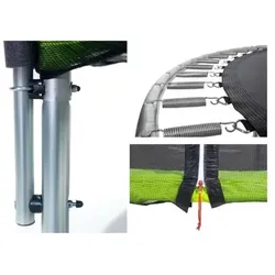 Kangui TWIN Trampolin Ø 360cm - Grün - mit Sicherheitsnetz, Leiter, Schutzhülle (360 cm)