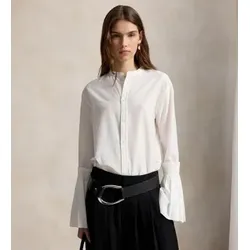 Polo Ralph Lauren für Damen. 211B23719001 Hemd aus Baumwolle und Seide, weiß (40), Klassisch, Langarm
