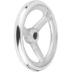 HANDRAD DIN950, D1=125 PASSBOHRUNG MIT NUT D2=14H7, B3=5, T=16,3, ALUMINIUM, OHNE GRIFF