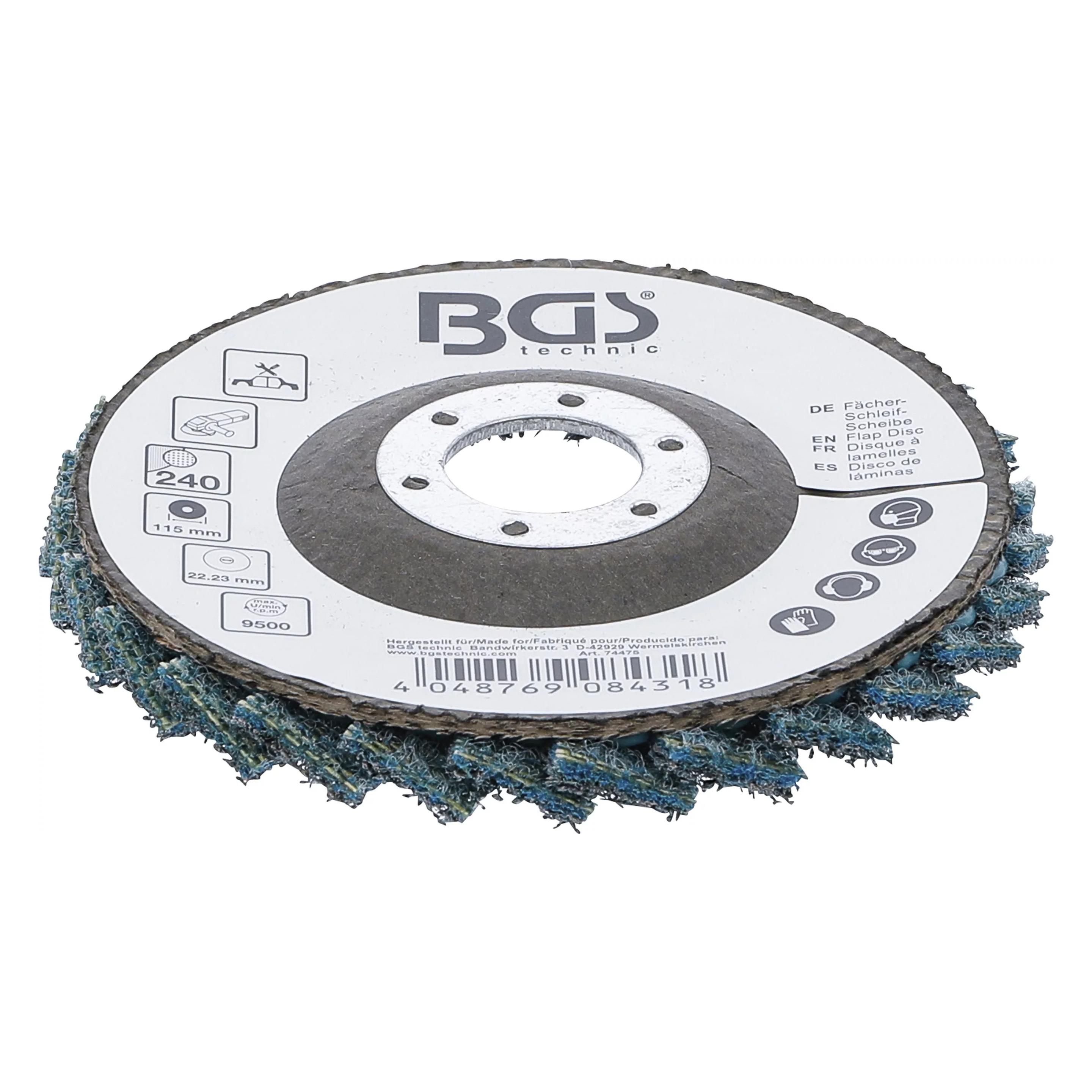 BGS Fächer-Schleif-Scheibe | Vlies | Ø 115 mm | Körnung 240 (240) (74475)