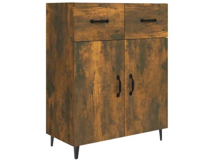 HGFDVCMR Sideboard Räuchereiche 69,5x34x90 cm Beistellschrank Eleganter Aufbewahrungsschrank für Wohnzimmer und Flur mit 2 Türen, 2 Schubladen und robuster Ablagefläche.