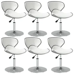 vidaXL Esszimmerstühle 6 Stk. Weiß Kunstleder