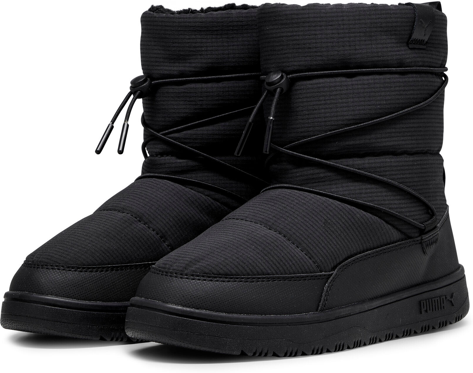 Winterboots PUMA "SNOWBAE WNS", Damen, Gr. 38,5, Textil, schwarz (puma schwarz, shadow gray), Schuhe Winterboots, Moonboots, Winterstiefel, wasserdicht,wärmend puma schwarz, shadow gray 38,5, Textil