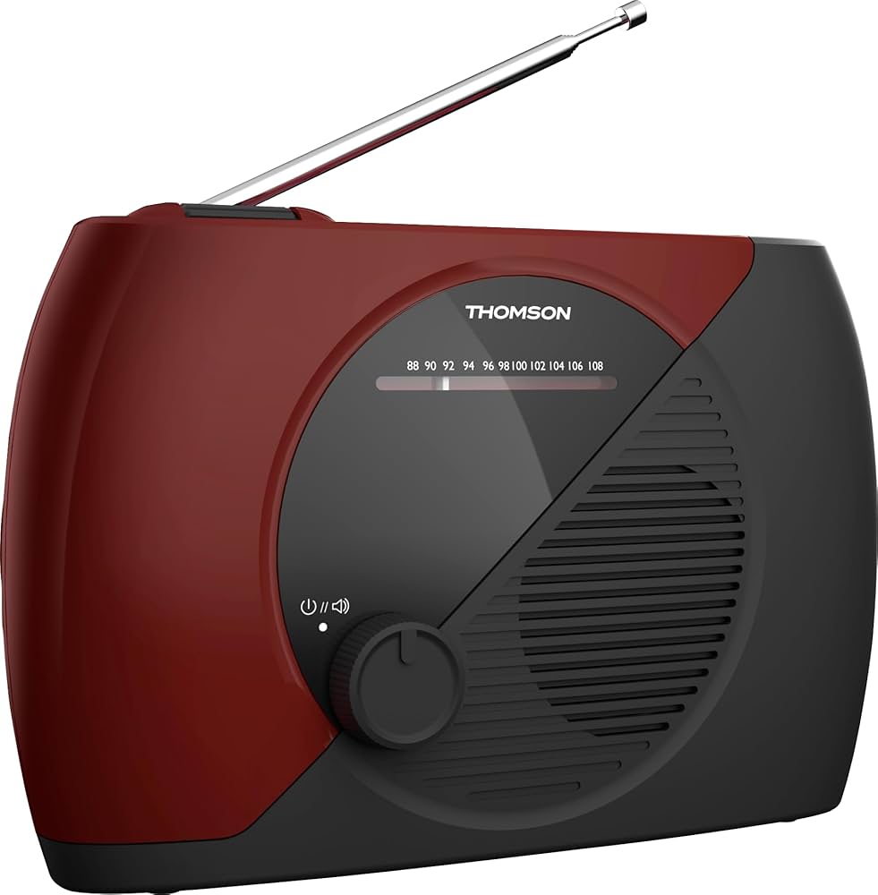 Thomson RADIO FM ANALOGUE POWERED BY ELECTRICITY OR BATTERIES BLACK/RED RT353