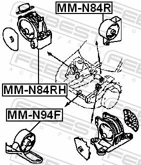 Febest Lagerung, Motor Mm-N84r Hinten Für Mitsubishi