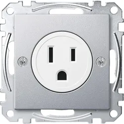 Merten MEG2151-0460 USA-Steckdosen-Einsatz, 15 A, aluminium, System M MEG21510460